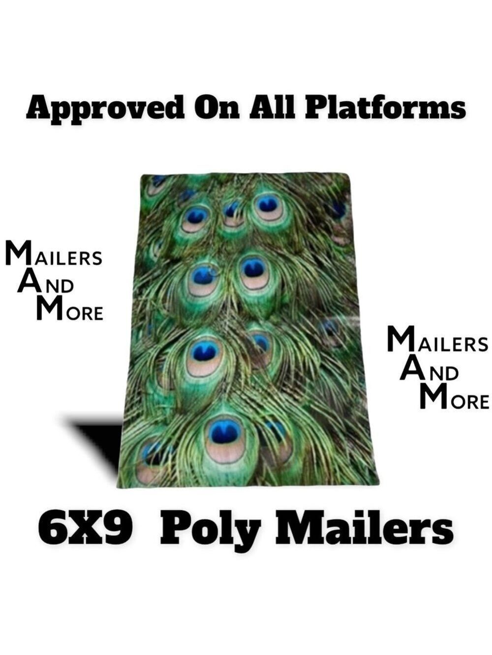 25 6X9 Peacock Eyes Flat Poly Mailers PRICE FIRM - Picture 4 of 5